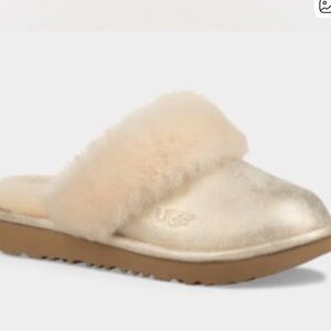 UGG Big Kid Metallic and Cream Slippers